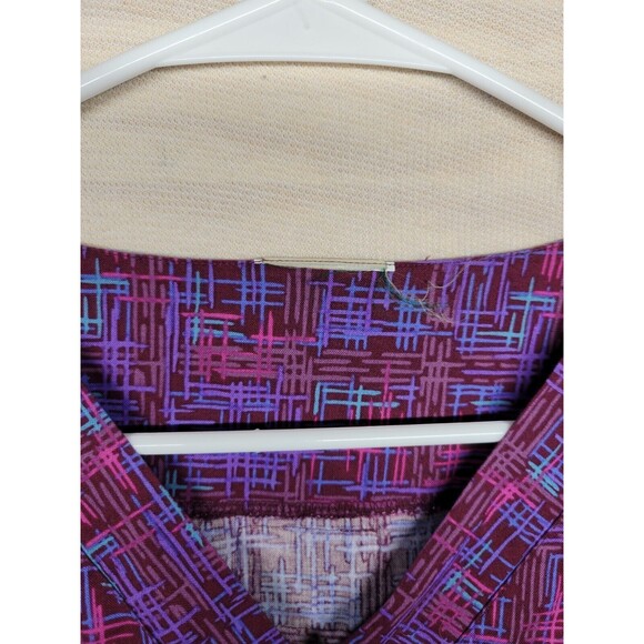 Cottonality Women's SZ 2XL Scrub Top Medical Nursing Shirt Pockets Purple - Picture 5 of 8
